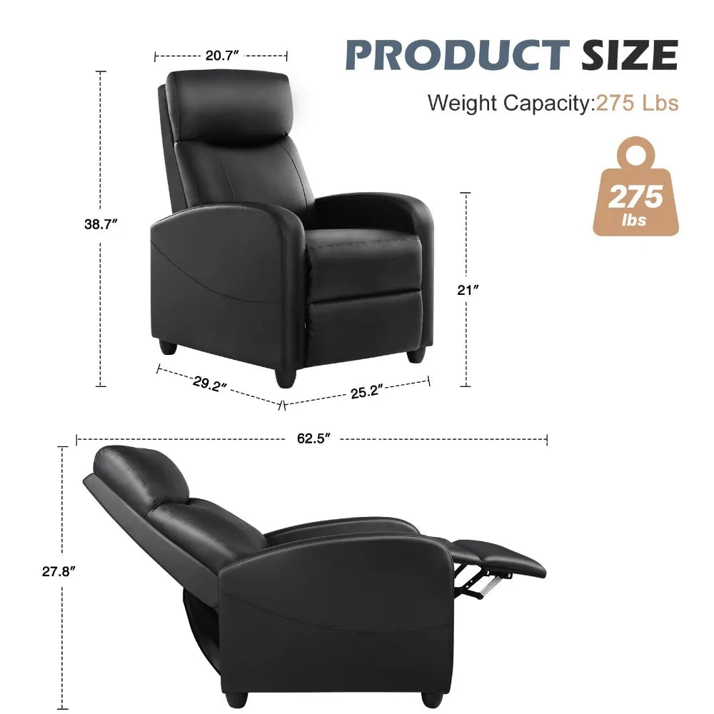 2023 New Recliner Chair for Living Room, Massage PU Leather Recliner Sofa