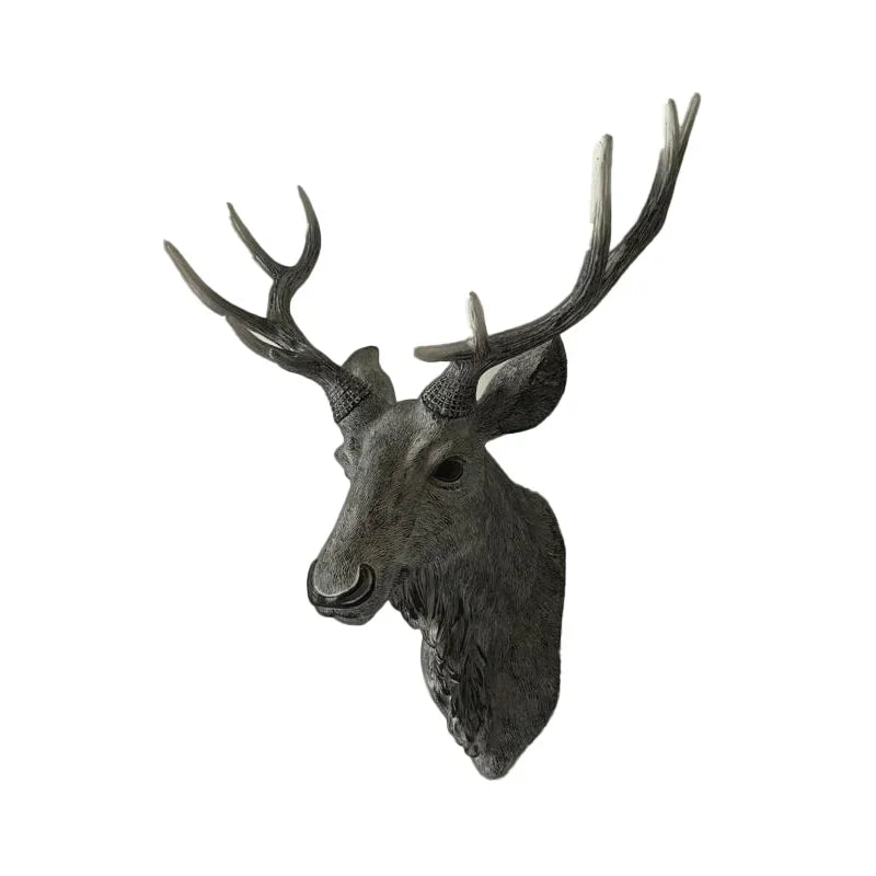 Creative Wall Mounted Animal Deer Head Wall Decoration Handmade Farmhouse Decoration Resin Living Room Home Decoration