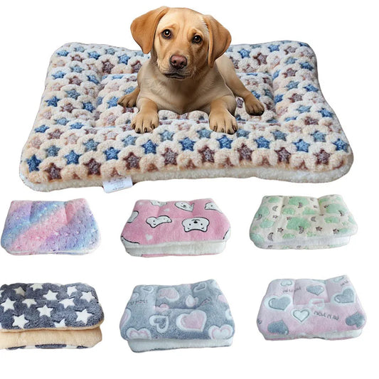 Pet Dog Bed Flannel Pet Mat Dog Bed Cat Bed Thicken Sleeping Mat Dog Blanket Mat For Puppy Kitten for Small Large Dogs Pet Rug