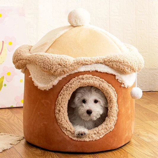 2023 Winter Cozy Pet House Dogs Soft Nest Kennel Sleeping Cave Cat Dog Puppy Warm Thickening Tents Bed Nest For Small Dogs Cats