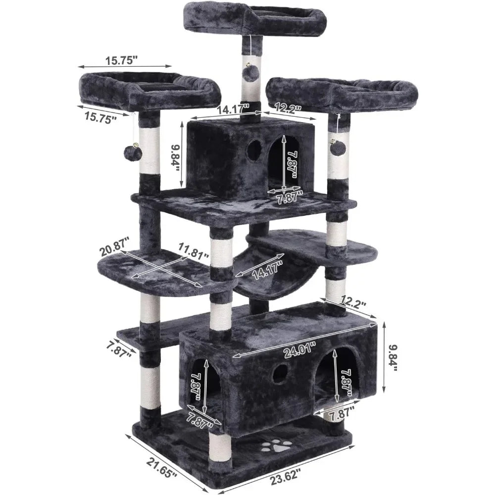 Cat Tree with Scratch Board Cat Tree Indoor Cat Tower Furniture Activity Center Free Shipping