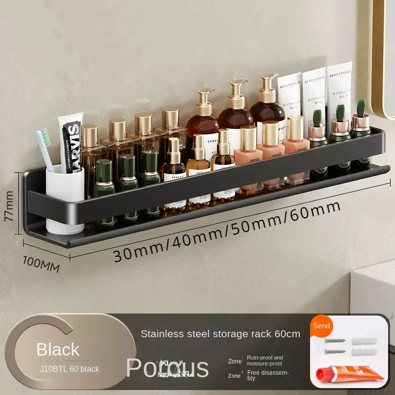 Bathroom Shelf Without Drilling Makeup Organizer Shampoo Storage Shelf Storage Rack For Kitchen Bathroom Organizer Accessorie