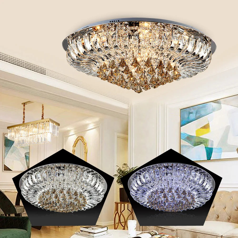 60*30cm Crystal Ceiling Lamp LED Chandelier Dimmable Light DHL