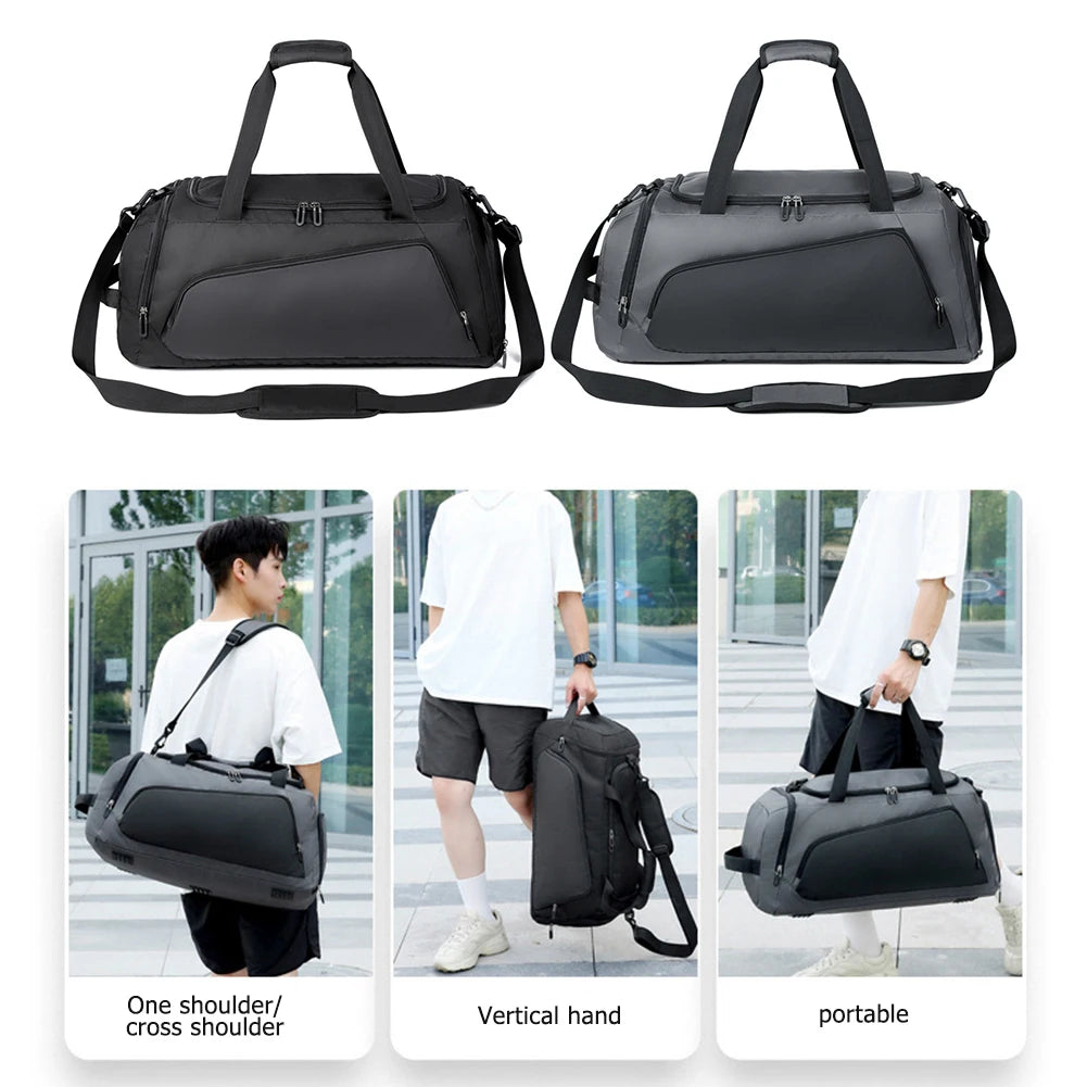 40L Sports Bag Fitness Bag with Shoe Compartment Travel Bag Waterproof Hand Luggage Bag for Swimming Hiking Camping 58x26x26cm