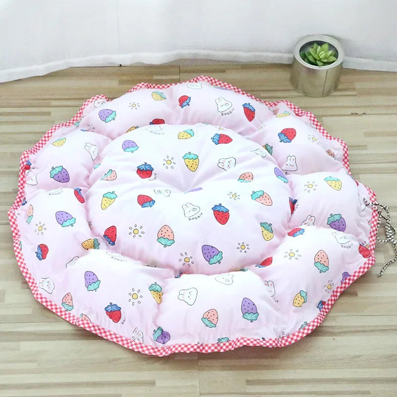 Round Dog Cat Bed Dount Basket Warm Plush Cats Cushion Pet Bag Mat Winter House Soft Nest Puppy Sleeping Sofa for Small Dogs Cat