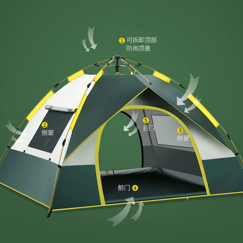 Outdoor Camping Tent Quick Automatic Opening Waterproof Sunshield Build-free Picnic Shelter Family Beach Large Space