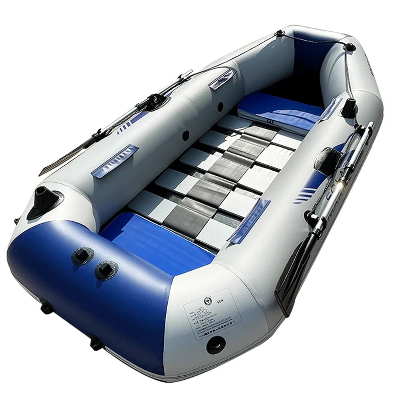 Solar Marine 8.5ft 3 Person Fishing Boat Family Entertainment Inflatable Kayak Slat Floor Boot Canoe with Accessories