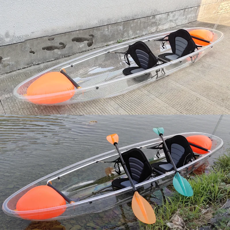 Crystal Kayak Fishing Boat Transparent Canoe With Clear Bottom For Wholesale