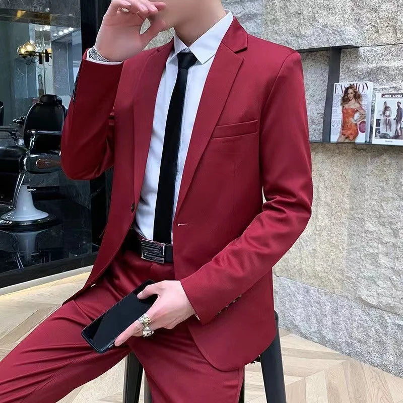 2024 New Suit for Men's Spring Leisure Business Professional Versatile Coat Trendy Men's Suit