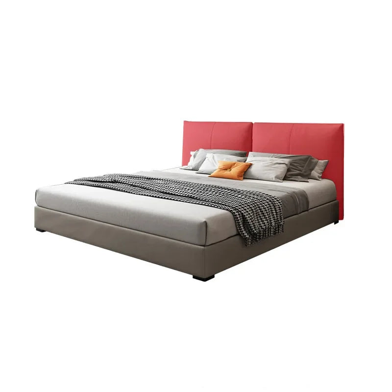 Dark Beds Soft Modern Low Floor Full Leather Sleeping Boxspring Bedframe Baby Boy Style Bed Room Dormitorio Big Accessories