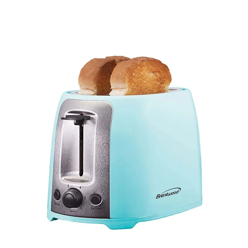 Cool Touch 2-Slice Toaster, Extra Wide Slots, 6-setting browning knob, with Reheat, Defrost, and Cancel Buttons, Blue