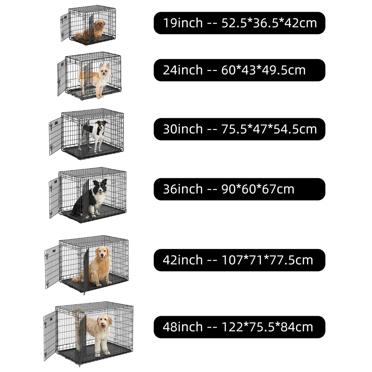 36'' Foldable Collapsible Metal Large Xxl Dog Cage Metal Kennels, Stackable Dog Cages For Large Dog, Wholesale Dog Crate