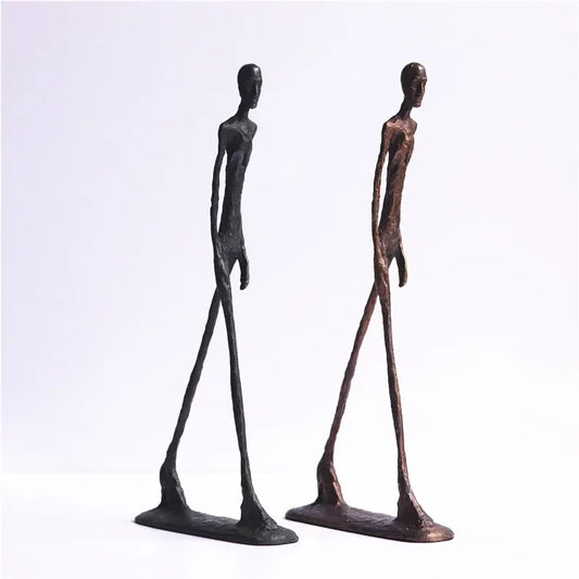 100% Brass Handmade Sculptures Crafts Character Walking Statue Bronze Person Figure Walker Living Room Offices Home Decoration