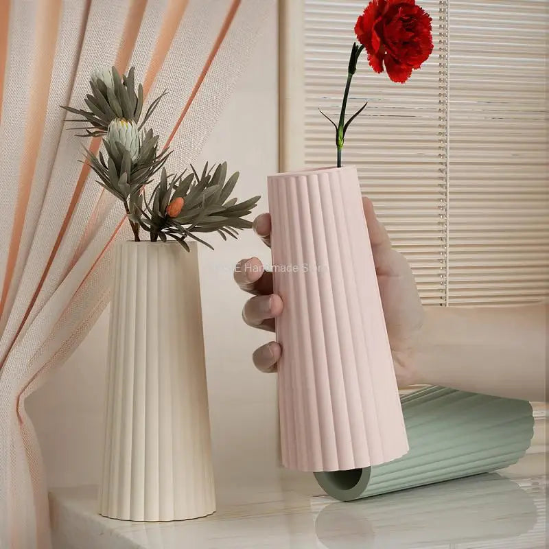 Candle+Vase Silicone Mold Diy Epoxy Gypsum Concrete Flower Pot Resin Mold Home Gardening Decoration Handmade Gift Making