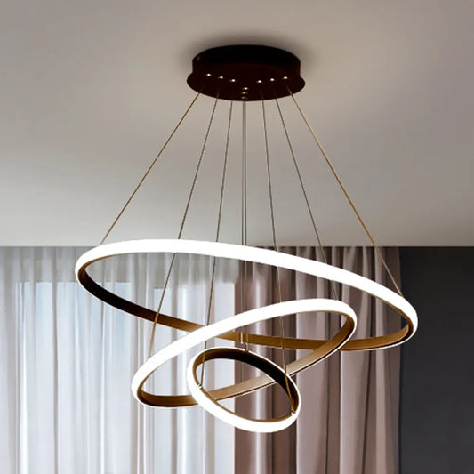 Nordic Luxury Hanging Light Adjustable LED Pendant Chandelier High Brightness for Living Room Dining Room Bedroom Decor Ornament