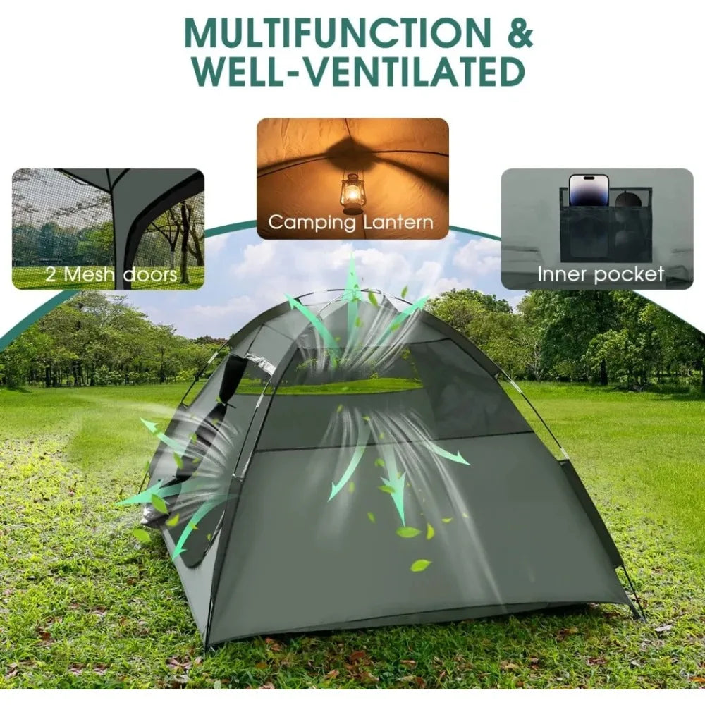 2-3 Person Camping Tent, Tents for Camping with Removable Rainfly, Family Dome Easy Set Up Tent, Lightweight Tent for Camping