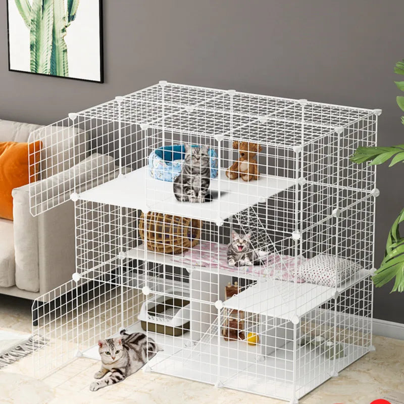 Multi-layer pet cage Foldable Pet Playpen Iron Fence Puppy Kennel House Puppy Kitten Space Dogs Supplies rabbits guinea pig Cage