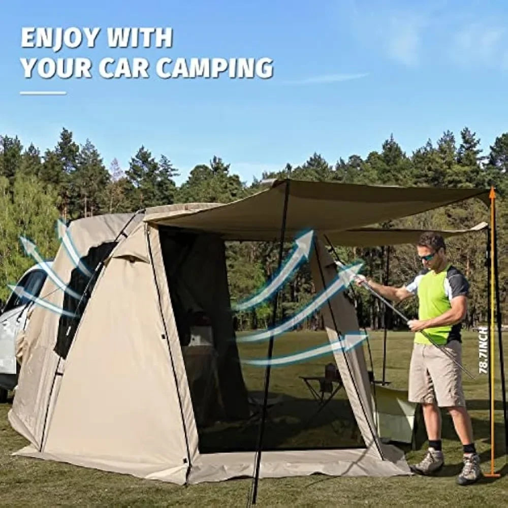 KAMPKEEPER SUV Car Tent, Tailgate Shade Awning Tent for Camping, Vehicle SUV Tent Car Camping Tents for Outdoor Travel