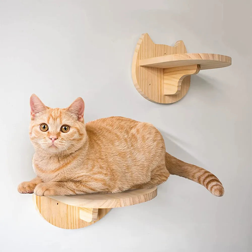 Cat Climbing Shelf Reversible Wall Mounted Kitten Stairs Ladder Sisal Rope For Cats Perch Platform Scratching Post Activity Tree