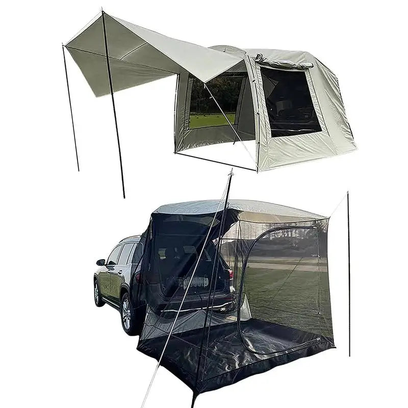 For Car Trunk Sunshade Rainproof 4-6 People Tent Auto Rear SUV Tent Motorhome For Self-driving Tour BBQ Camping Sun Shade Tent