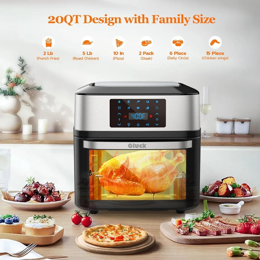 Air Fryer Oven, 10-in-1 20 QT Airfryer Oven with Visible Cooking Window