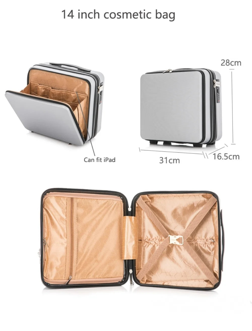 New Designer 20"24"inch Business Travel Suitcase Rolling Luggage with Laptop Bag Universal Wheel Trolley PC Box Trolley Luggage