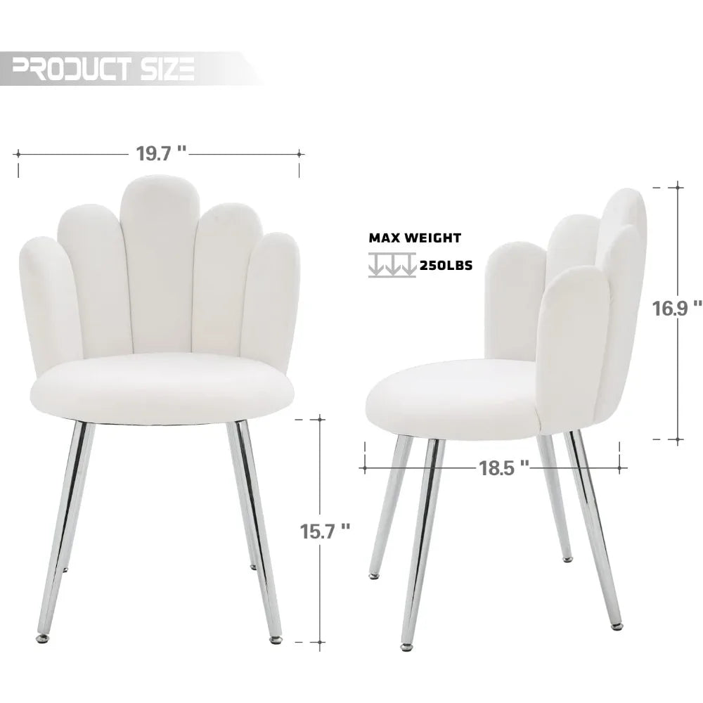 Vanity Chair for Makeup Room, Modern Accent Chair for Living Room Bedroom, Velvet Chair with Back Support and Metal Legs