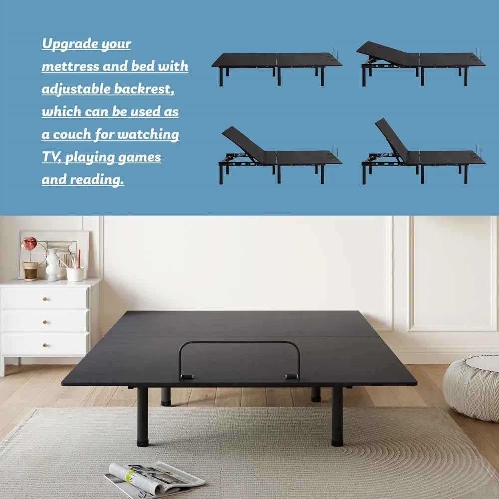 Full /Twin XL   Adjustable Bed Base Frame with Wireless Remote, Independent Head & Foot