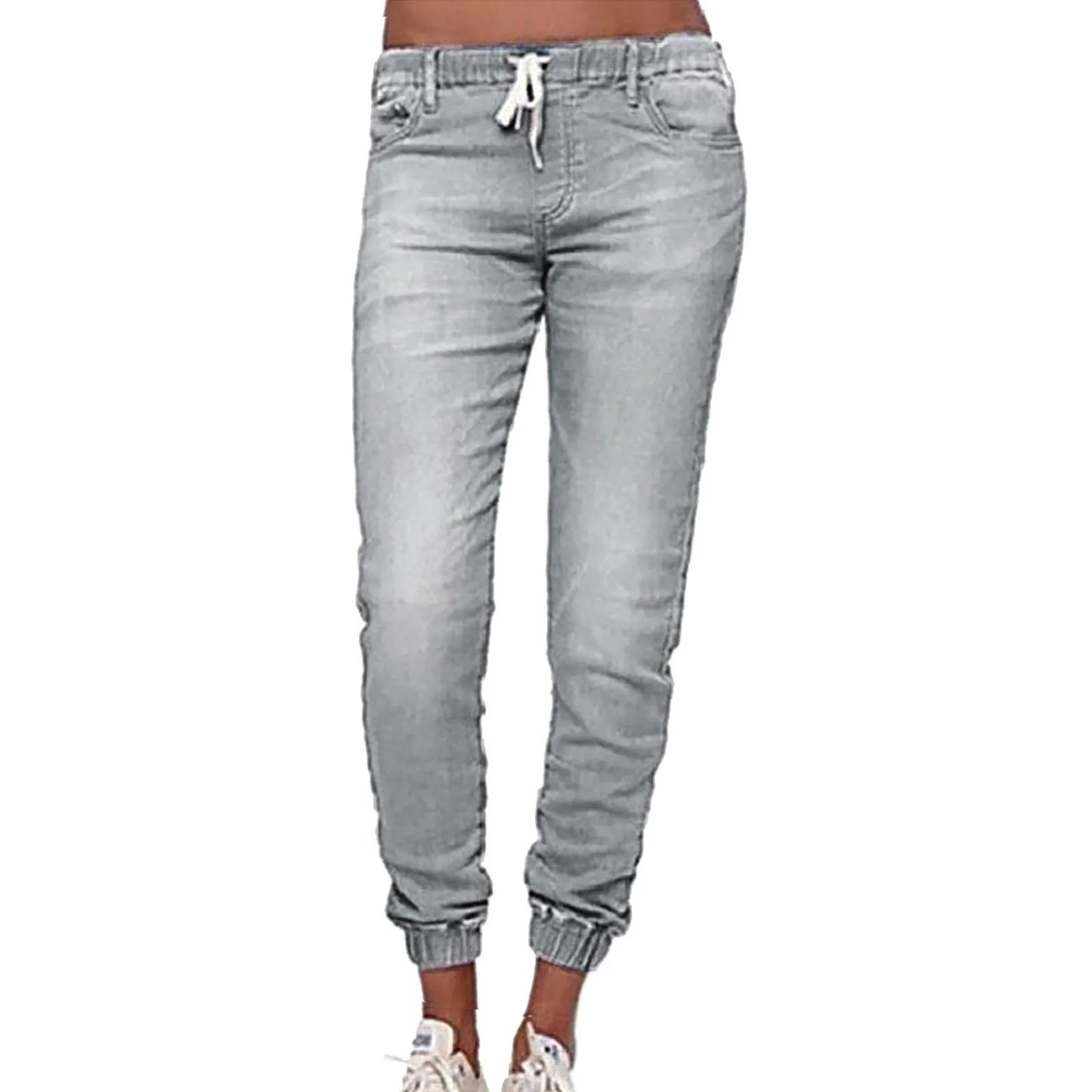 Casual Jogger Pants 2022 Elastic Sexy Skinny Pencil Jeans For Women Leggings Jeans High Waist Women's Denim Drawstring Trousers