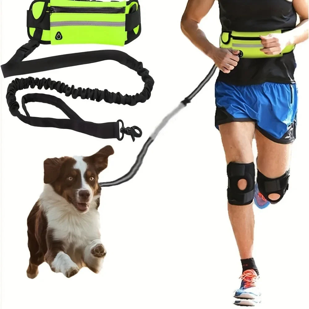 Pet Supplies Fanny Pack Walking Dog Leash Reflective Hands-Free Dog Leash with Adjustable Waist Belt and Bag Outdoor Running