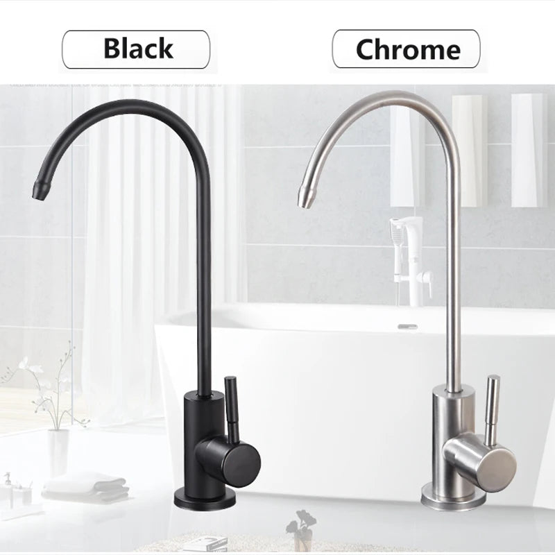 Matte Black Direct Drinking Faucets Stainless Steel Kitchen Tap For Anti-Osmosis Purifier  Water And Kitchen Sink Faucet