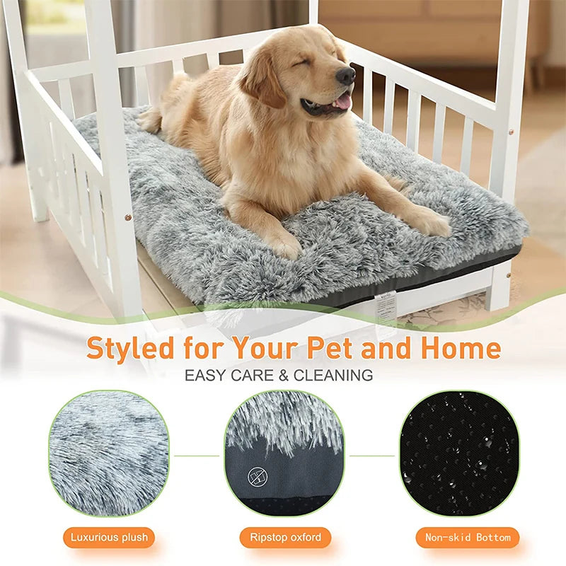 Pet Deluxe Plush Bed Dog Crate Kennel Bed Cat Sleeping Floor Mat Winter Warm Non-slip Sofa Cushion for Small Medium Large Dogs