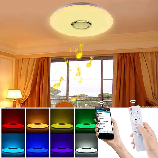 RGB LED Ceiling Light Modern Smart Lighting APP Bluetooth Music Lamp Bedroom Living Room Indoor Decorative Chandeliers Bulb