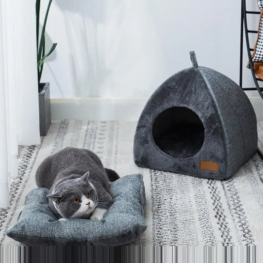 New Deep Sleep Comfort In Winter Cat Bed Iittle Mat Basket Small Dog House Products Pets Tent Cozy Cave Nest Indoor Cama Gato