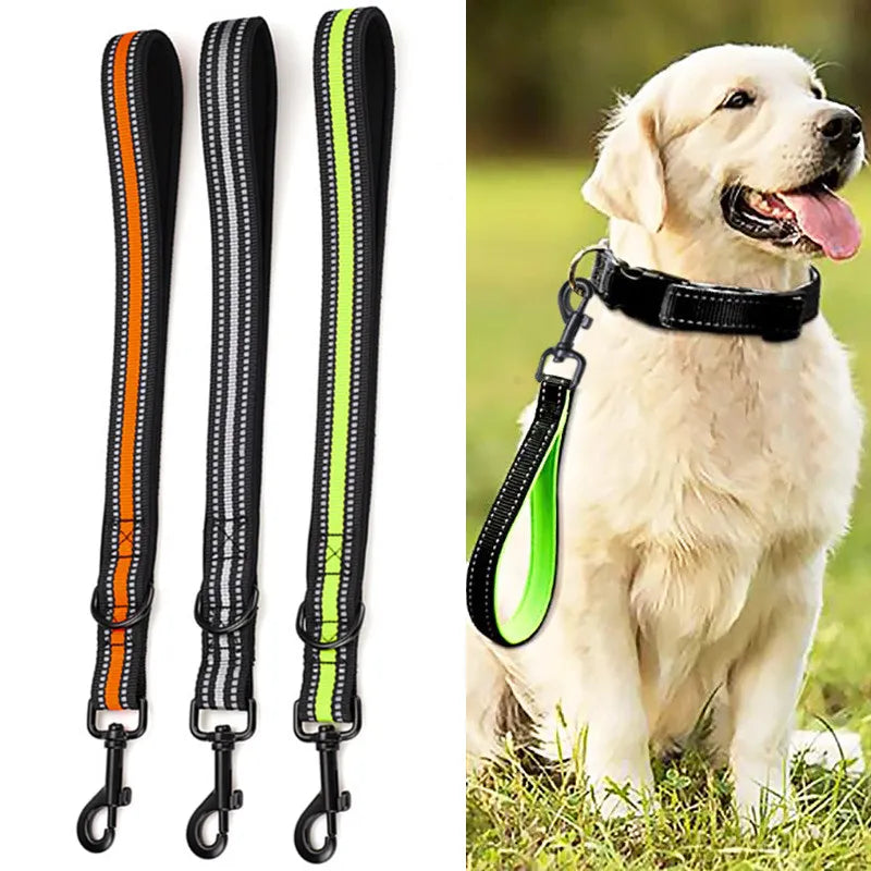 Dog Leash Short Dogs Leash Reflective Leashes for Large Dogs Walking Nylon Short Rope Car Seat Belts for Dog Traveling Pet Chain