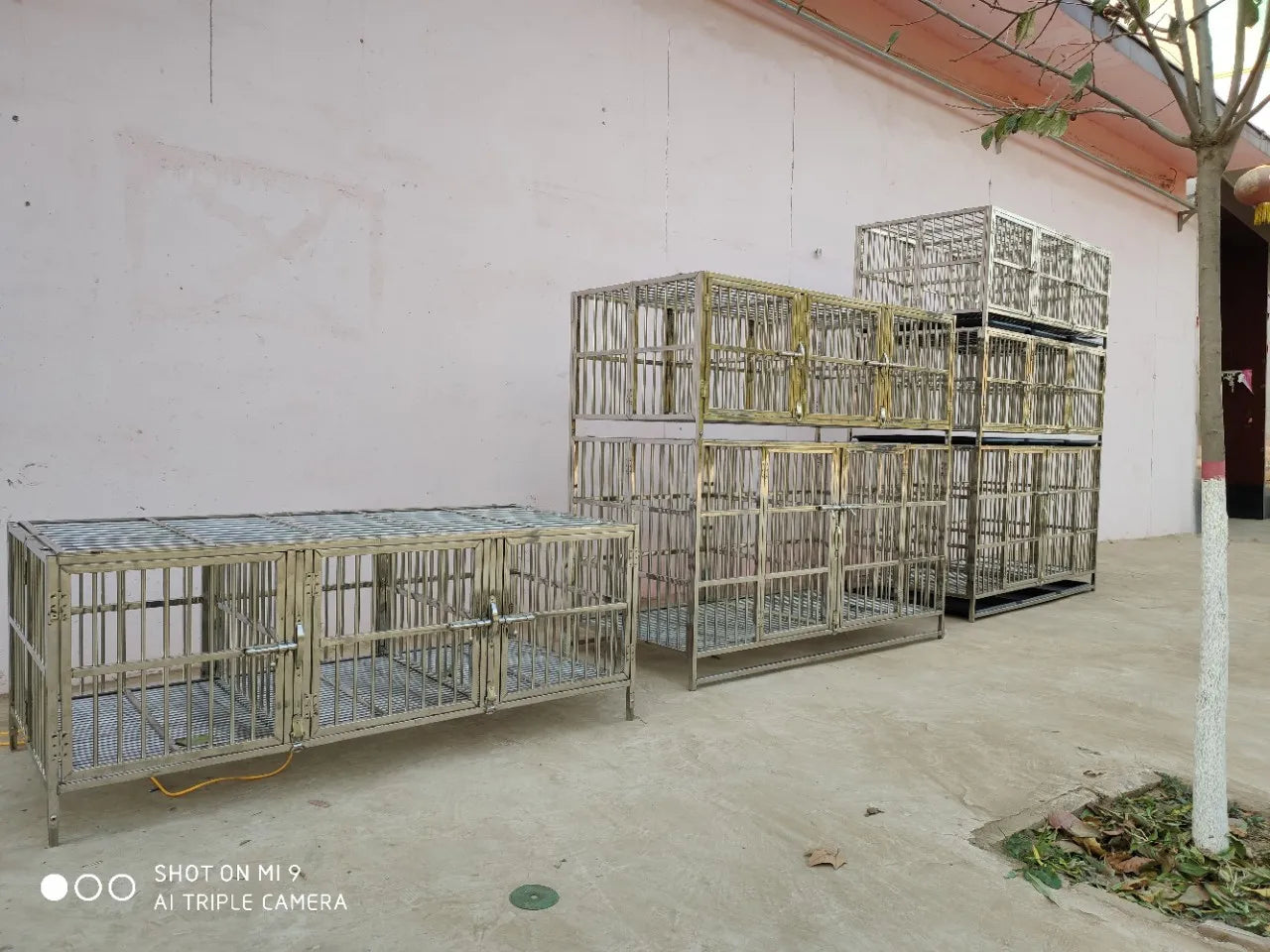 3 Layers Foldable stainless steel Dog Cages Dog Kennels Cat Kennels Stainless steel Pet Kennels  Free of Assembly