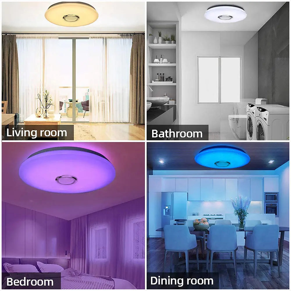 RGB LED Ceiling Light Modern Smart Lighting APP Bluetooth Music Lamp Bedroom Living Room Indoor Decorative Chandeliers Bulb