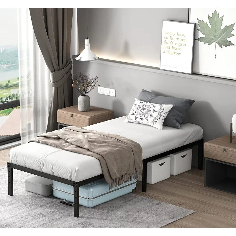 Vebreda Metal Bed Frame with Headboard and Footboard, Twin Size bedframe bedroom furniture