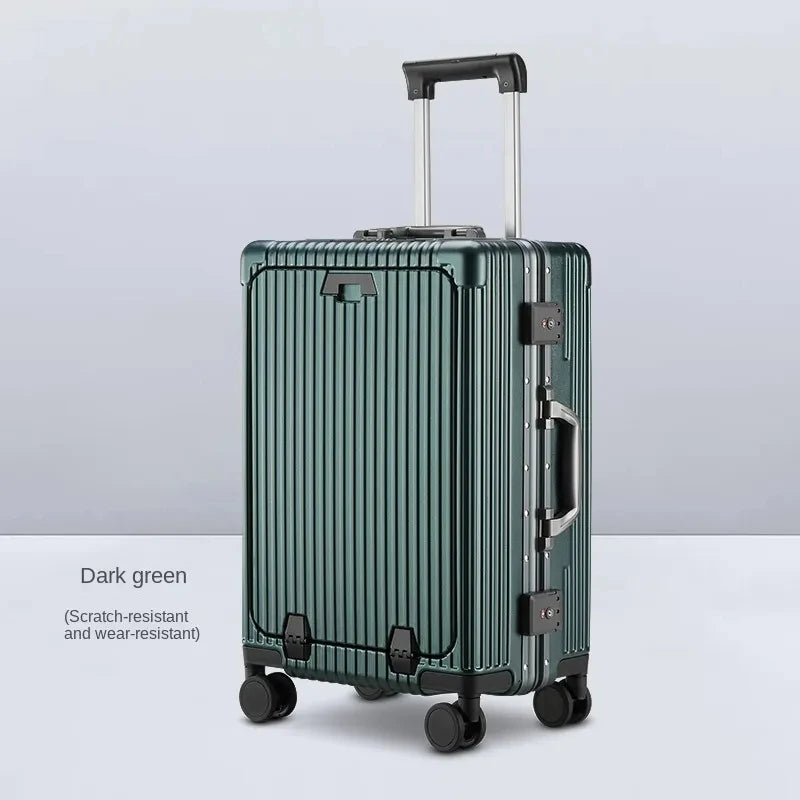 2023 New Multi-Functional Luggage Trolley 20 Inch Universal Wheel Boarding Bag USB Front Open Side Open Computer Travel Suitcase