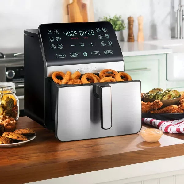 Gourmia 8-Quart Digital Air Fryer, with 12 One-Touch Functions & Guided Cooking - Stainless Steel