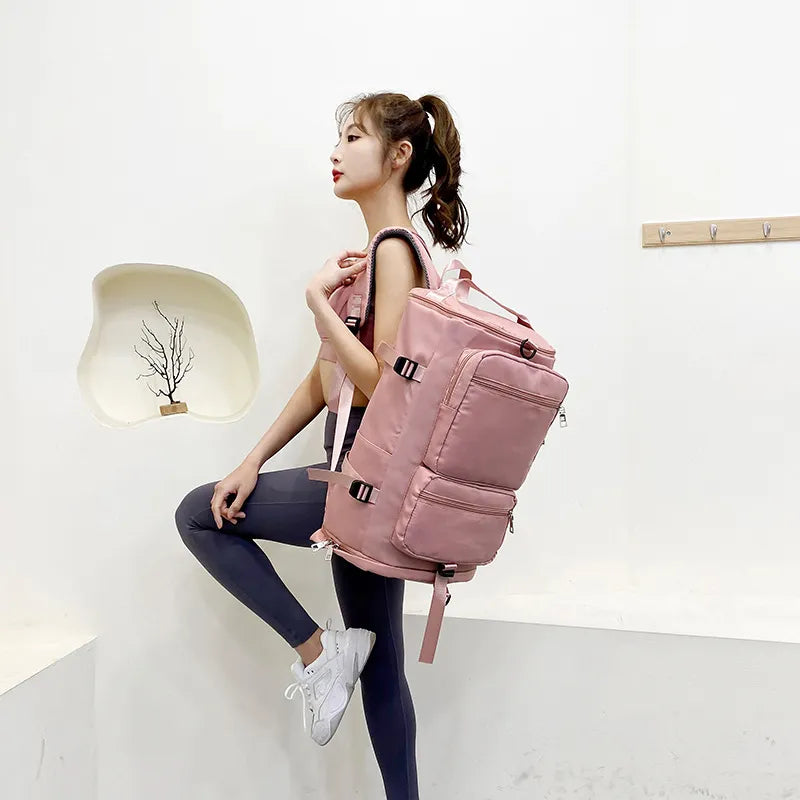 Large Capacity Women Shoulder Travel Backpack Lady Weekend Sports Yoga Luggage Zipper Bags Multifunction Crossbody Bag