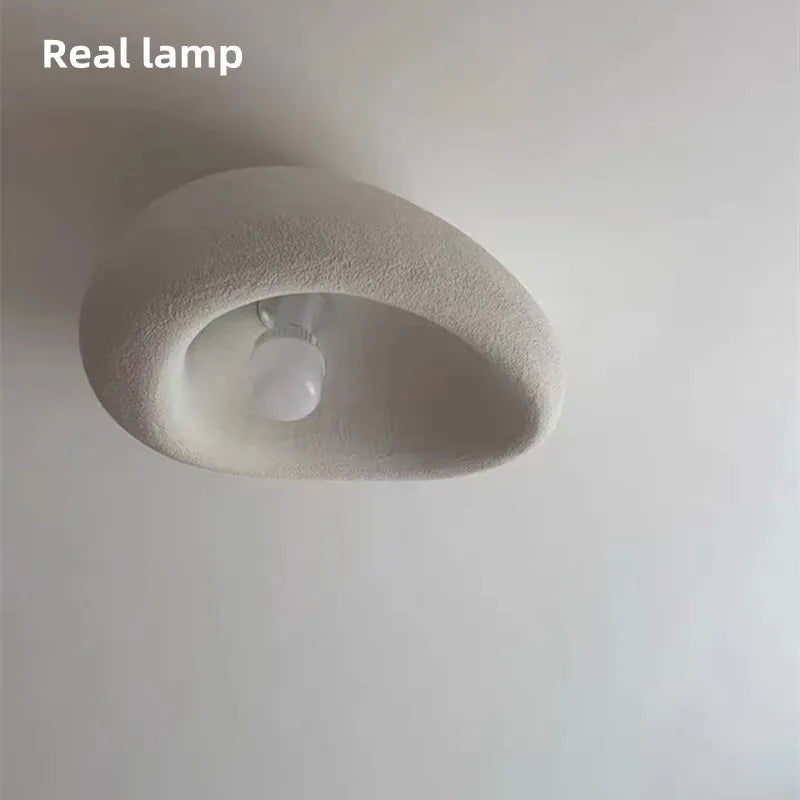 Nordic Minimalist Wabi Sabi E27 Led Ceiling Lamps Chandelier Cream Style Bedroom Ceiling Lights Lustre Decor Led Lamp Fixtures