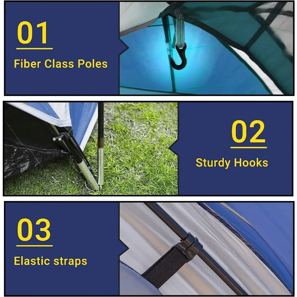 2/4/6 Person Family Dome Tent with Removable Rain Fly, Easy Setup for Camp Outdoor