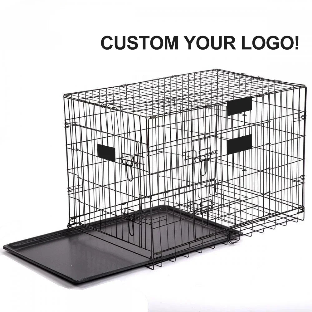 36'' Foldable Collapsible Metal Large Xxl Dog Cage Metal Kennels, Stackable Dog Cages For Large Dog, Wholesale Dog Crate