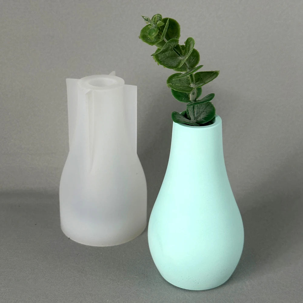 3D Long Vase Clay Silicone Mold DIY Home Decoration Ornament Crafts Making Plaster Epoxy Resin Concrete Flower Pot Casting Molds