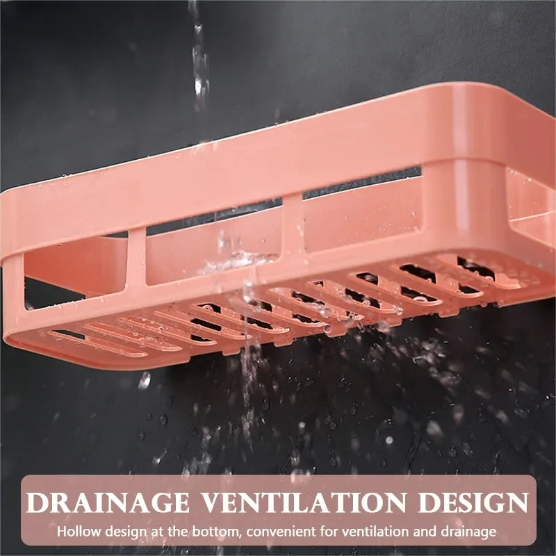 Bathroom Corner Shower Shelf Toilet Adhesive Shampoo Gel Storage Basket Wall Hanging Bathroom Rack Bedside Sundries Storage Case