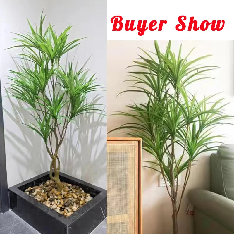 90-180cm Large Artificial Tree Fake Palm Plant Big Tropical Agave Potted Floor Tree For Home Living Room Shop Window Decor