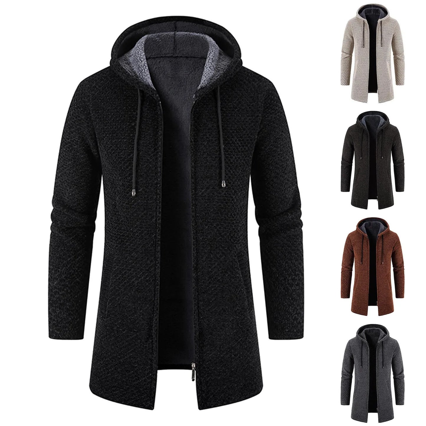 Men's Sweaters Coat Autumn Winter New Hot Warm Zipper Medium Long Cardigan Sweaters Man Casual Knitwear Sweatercoat mens clothes