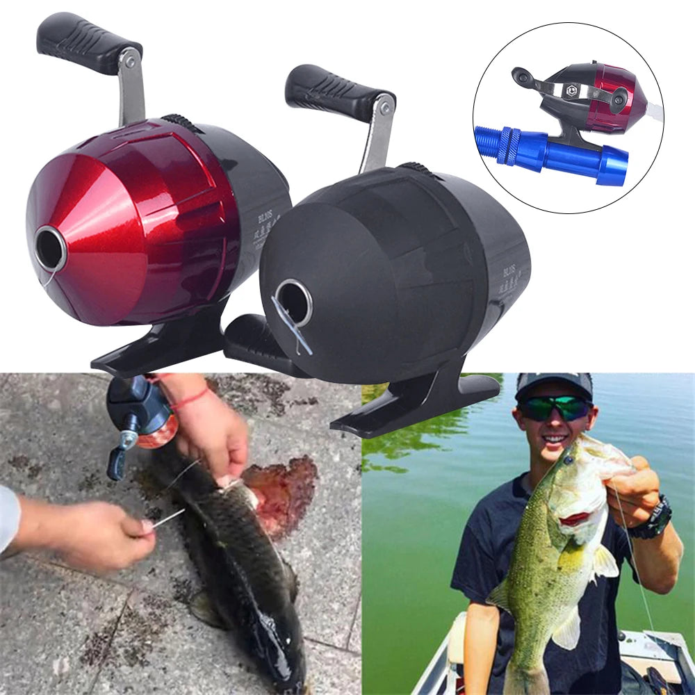 Slingshot Fishing Reel For Hunting Outdoor Archery Built-in Double Shake Fully Enclosed Angling Vessel Fishing Accessories Tools