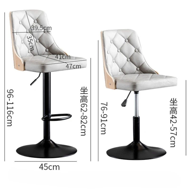 Accent Nordic Bar Chairs Dining Modern Barber High Office Bar Chairs Kitchen Counter Table Steel Taburetes Furniture YN50BC